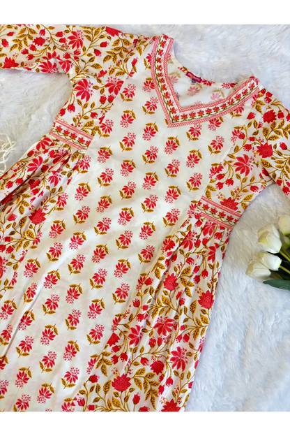 Kurta Wth Afgani Pant And Dupatta Set