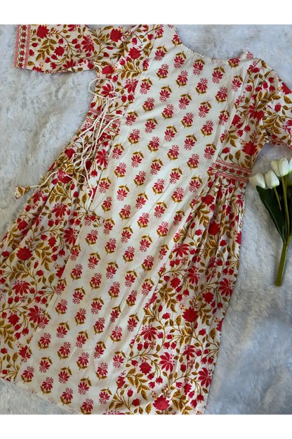 Kurta Wth Afgani Pant And Dupatta Set