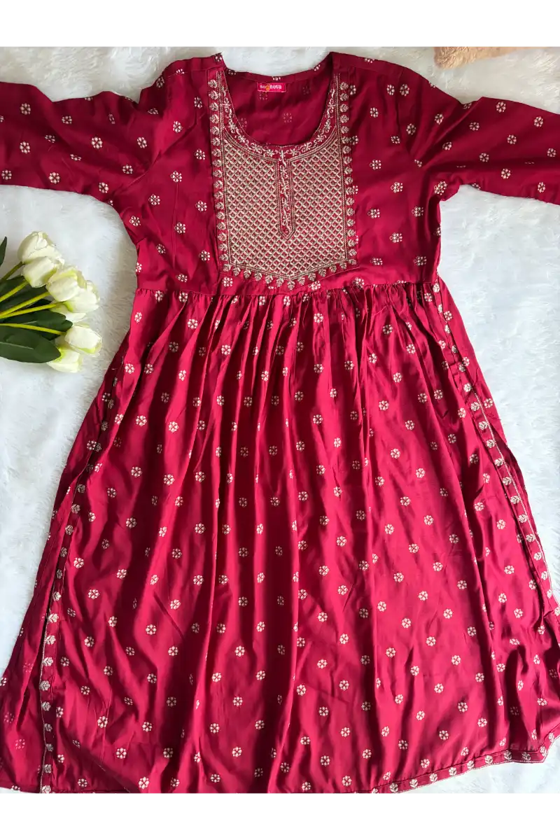 Maroon Kurta Set with Dupatta