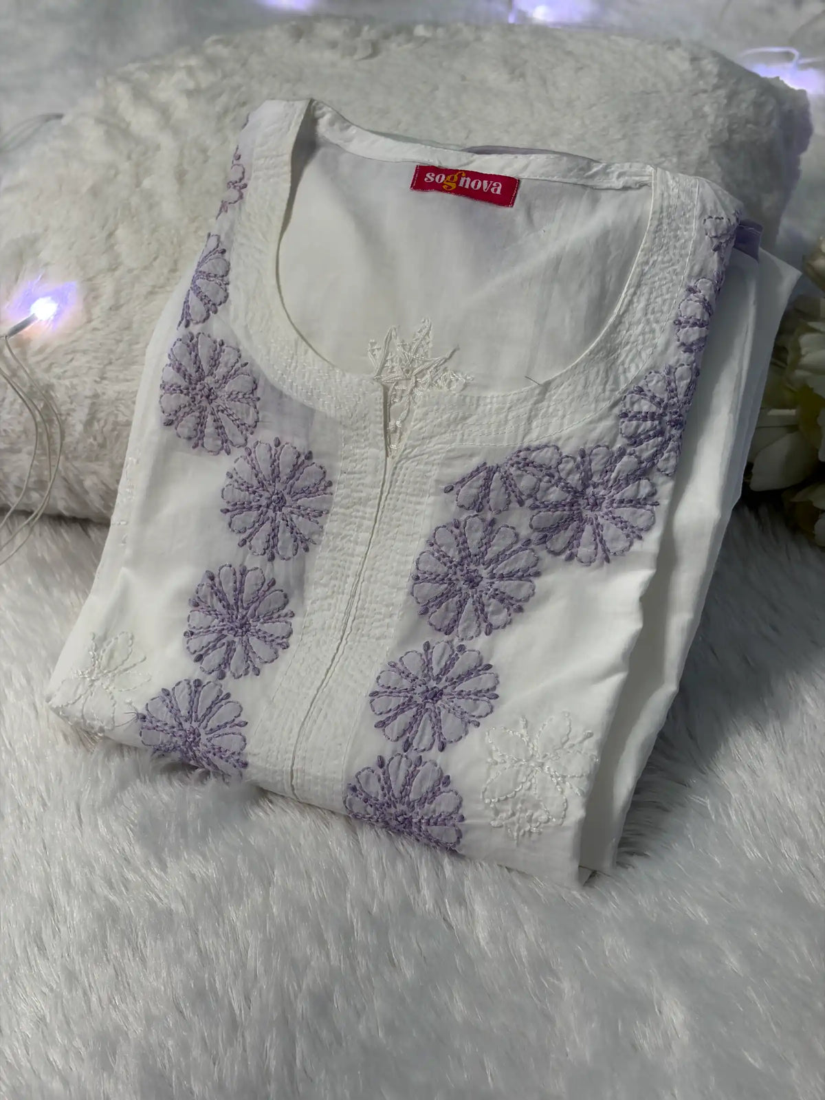 White Chikankari kurta