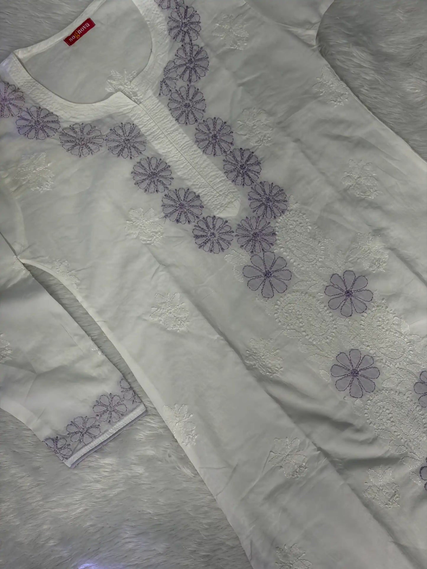 White Chikankari kurta