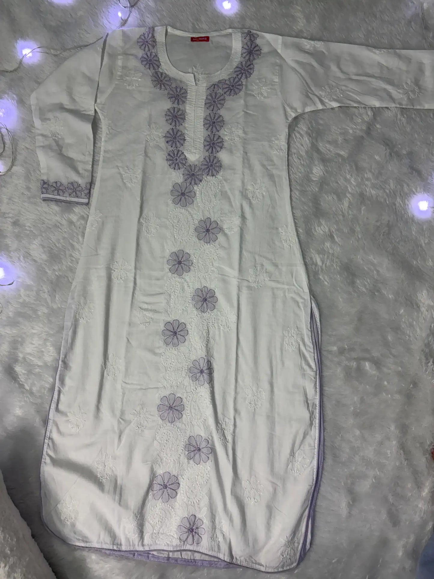 White Chikankari kurta