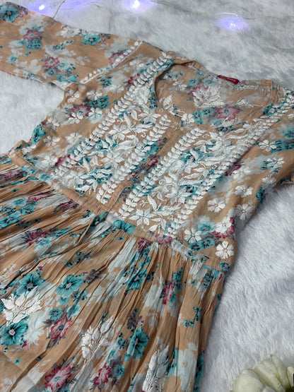 Floral Chikankari Gown