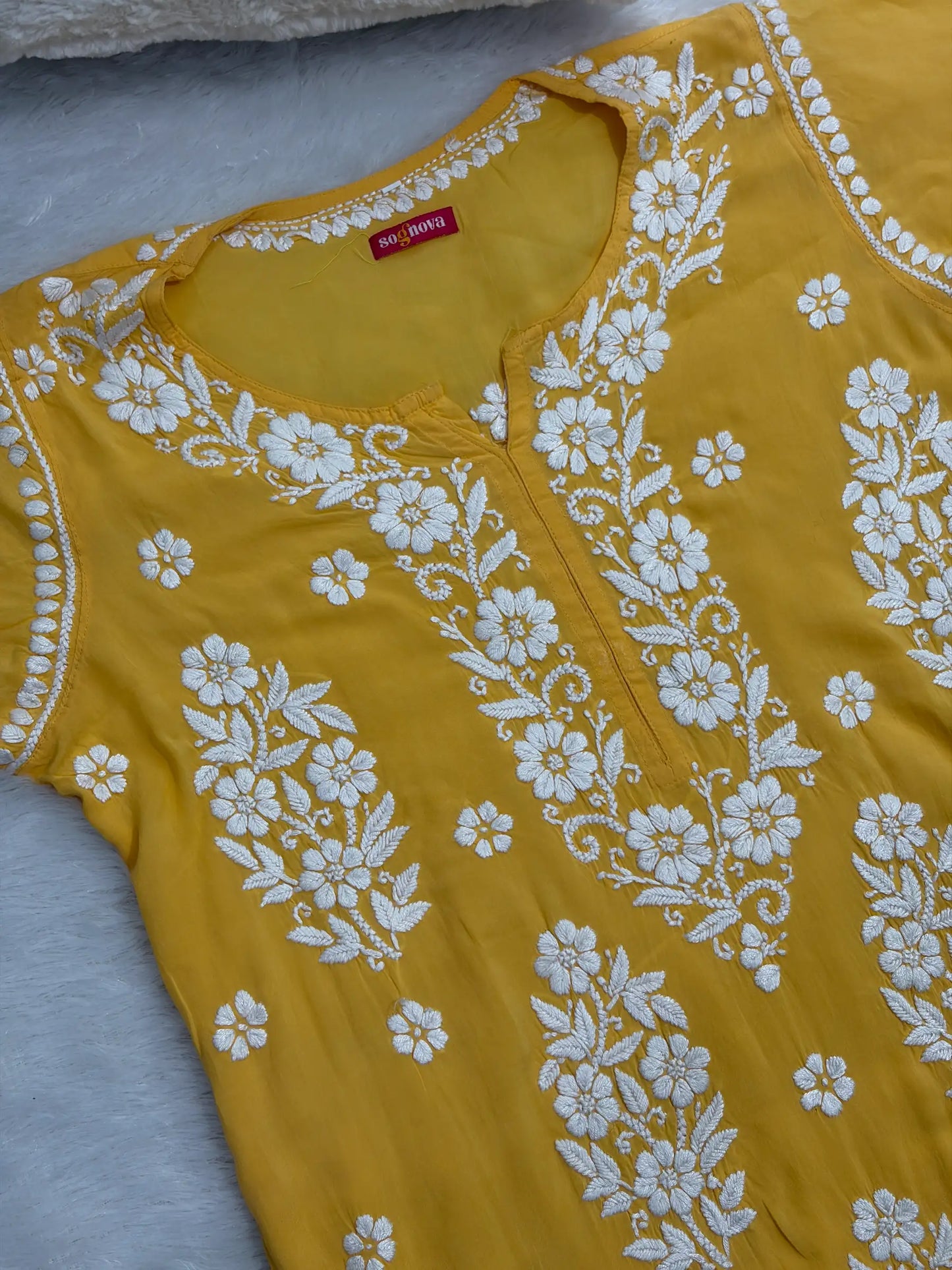 Yellow Chikankari Kurta