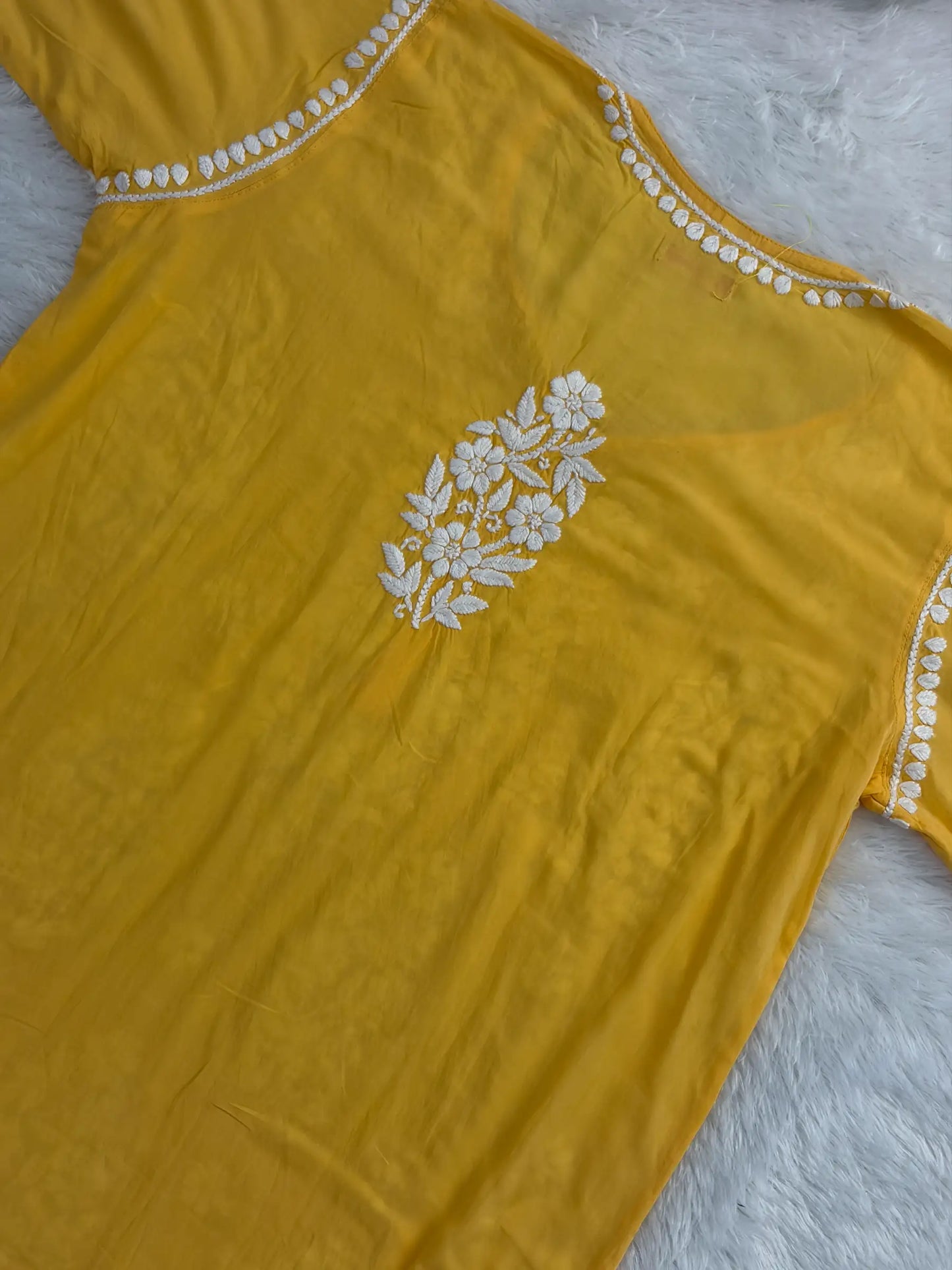 Yellow Chikankari Kurta