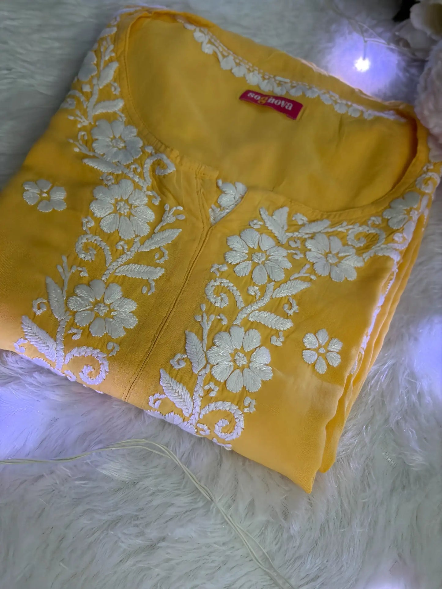 Yellow Chikankari Kurta