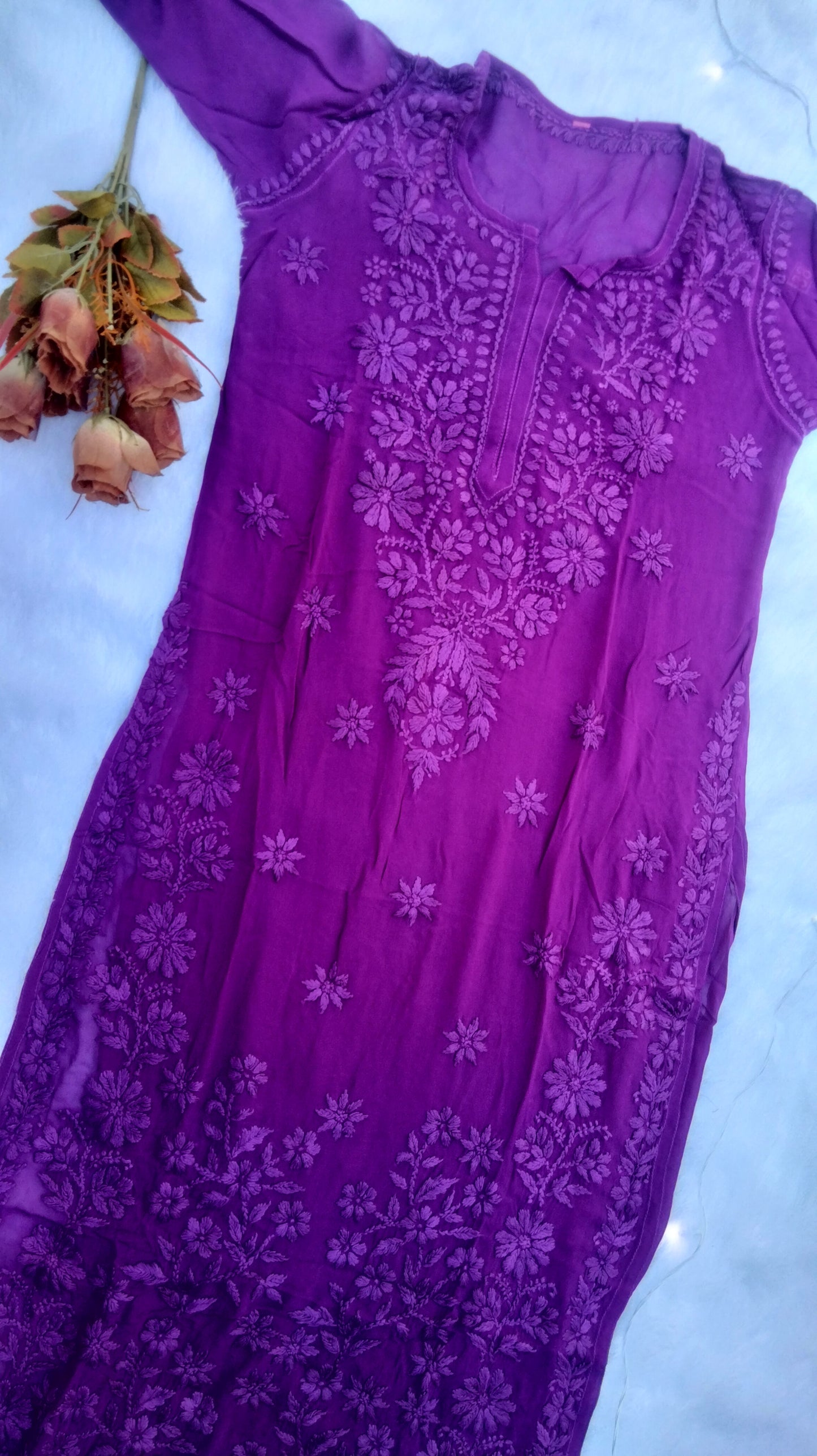 Purple Chikankari Kurta