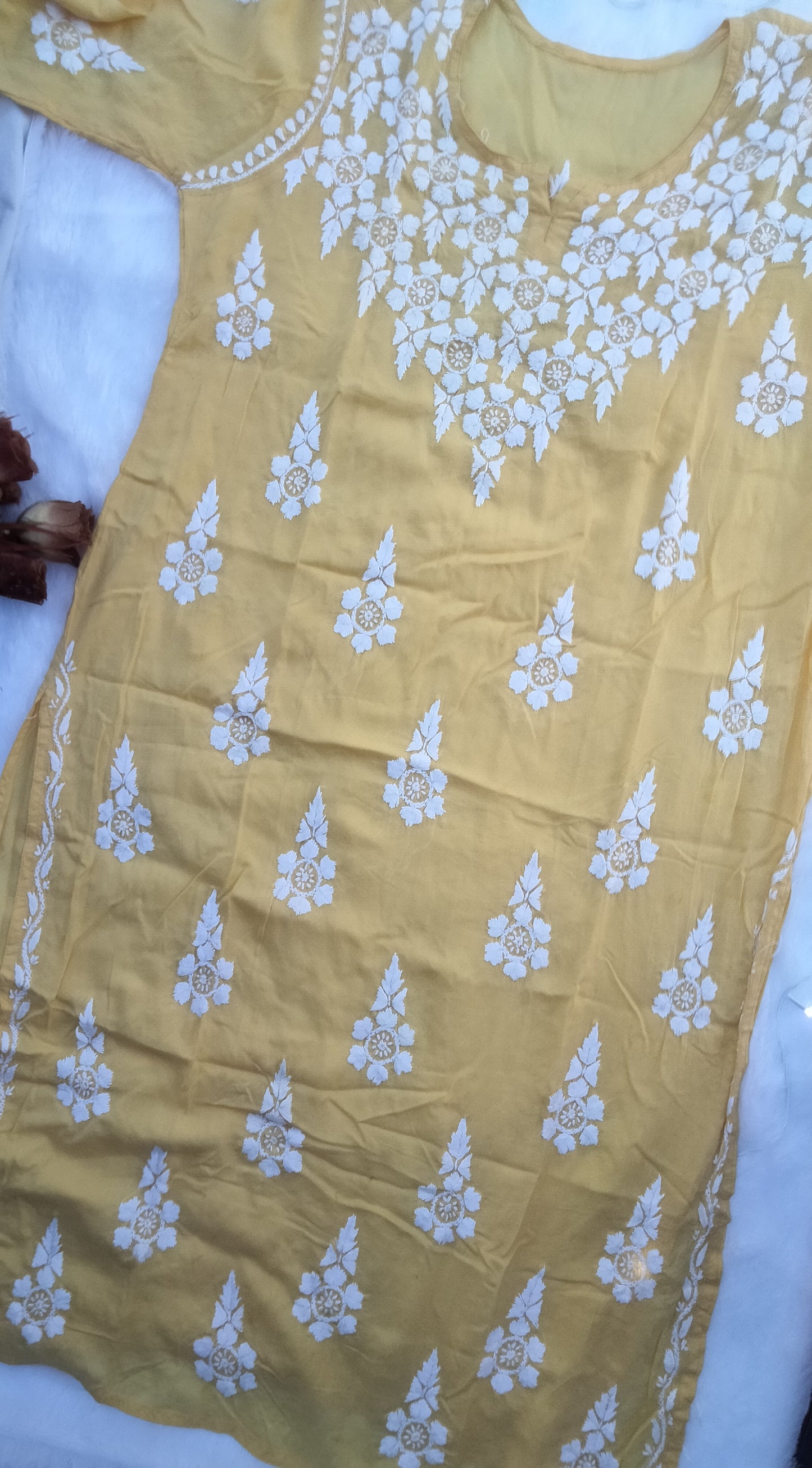 Yellow Chikankari Kurta