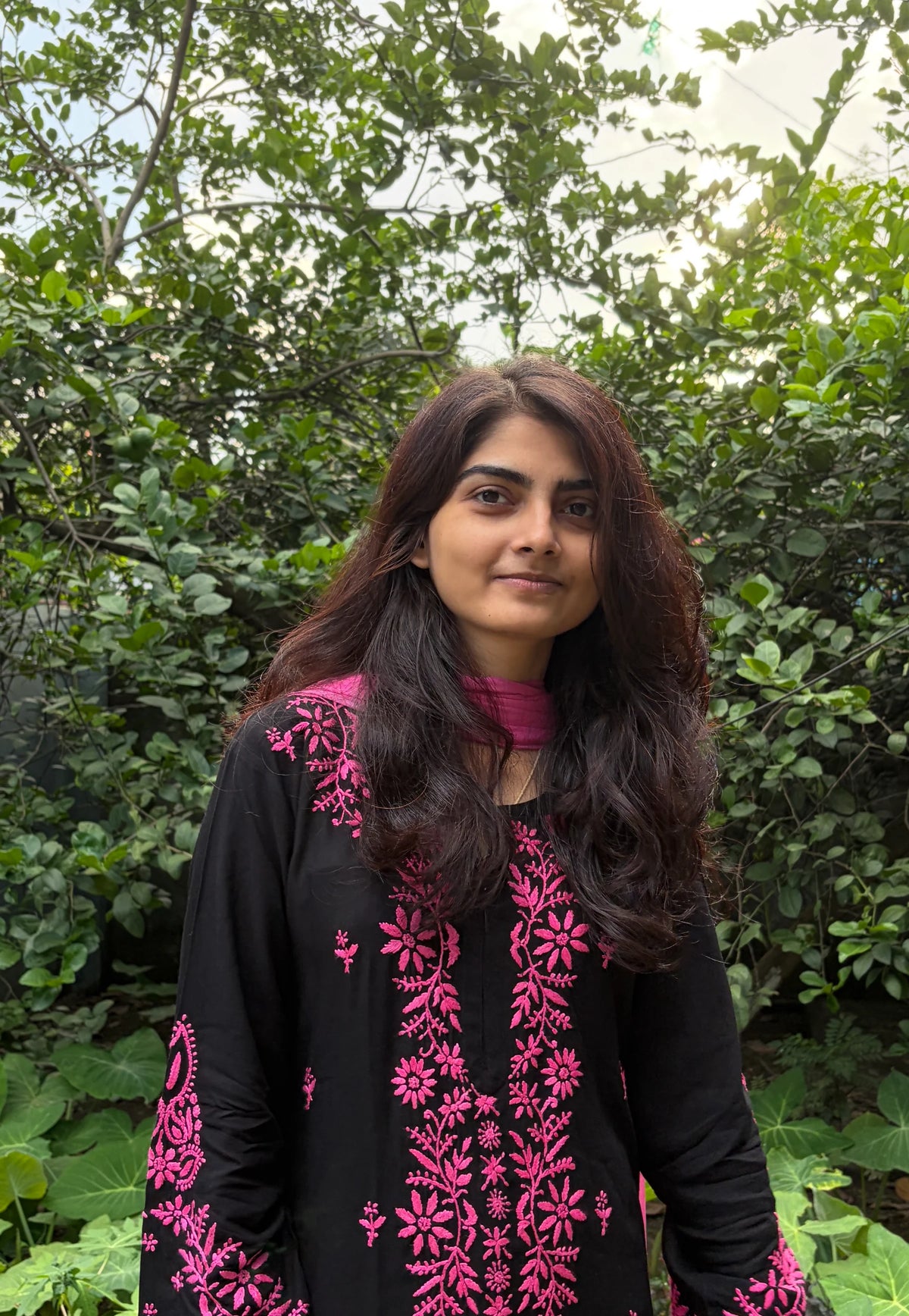 Black Chikankari Kurta Set with Dupatta