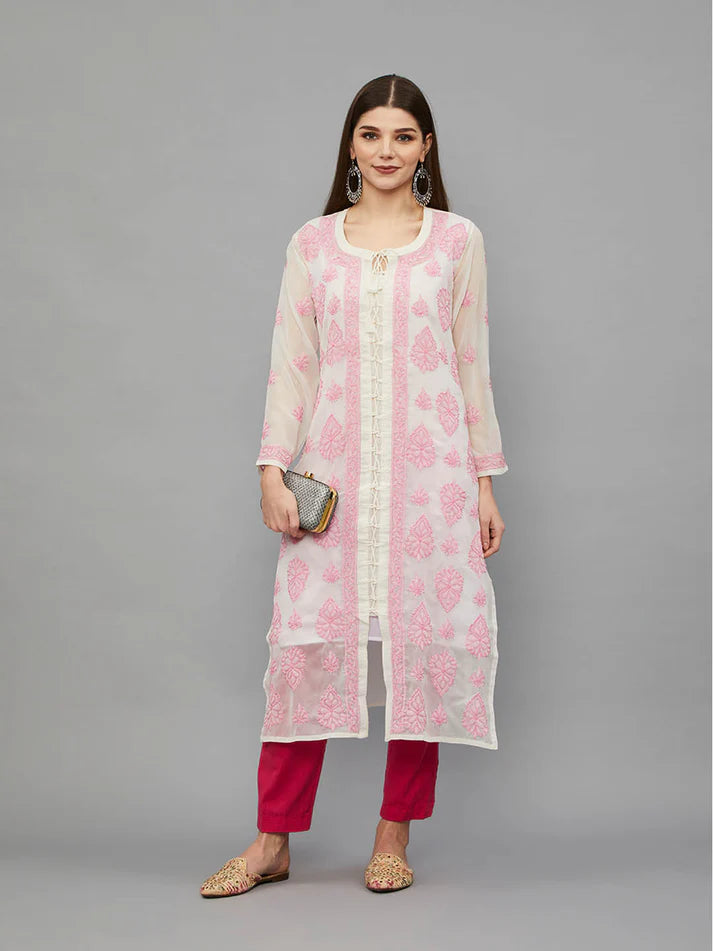 Pink Chikankari kurta