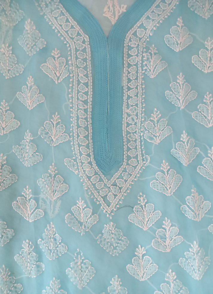 Sky Blue Chikankari Kurta