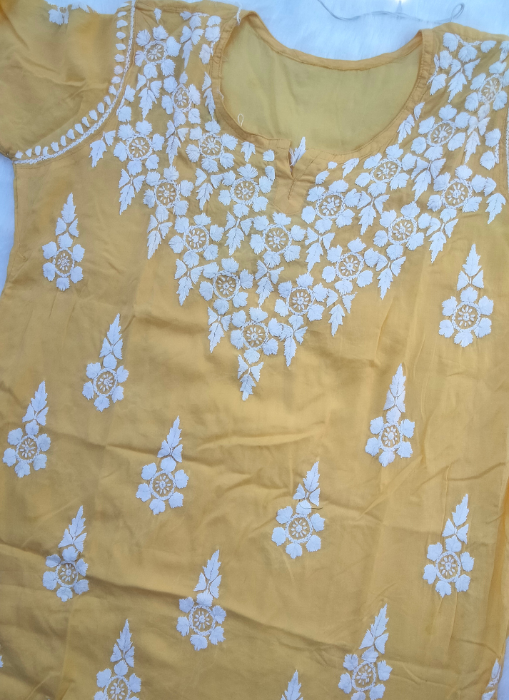 Yellow Chikankari Kurta