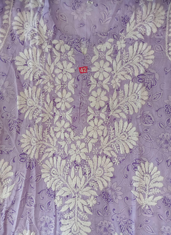 Purple Chikankari Kurta