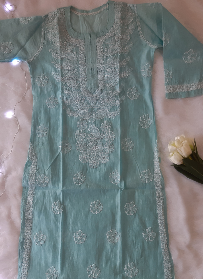 Light blue Chikankari Kurti