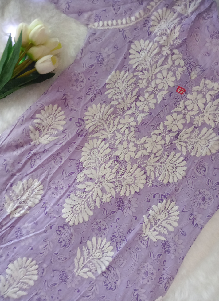 Purple Chikankari Kurta