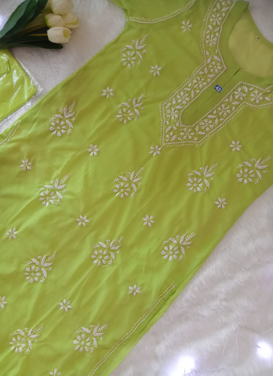 Light Green Chikankari Kurti