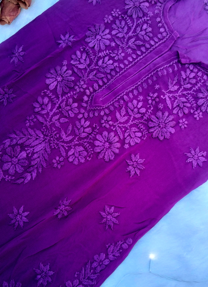 Purple Chikankari Kurta