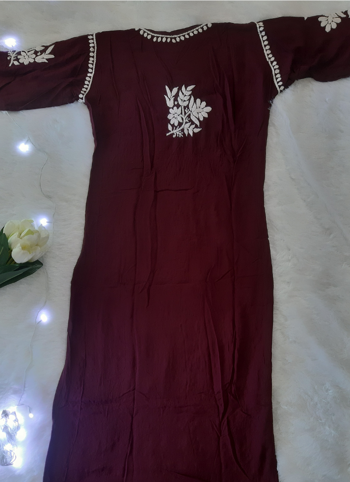 Coffee Chikankari Kurta