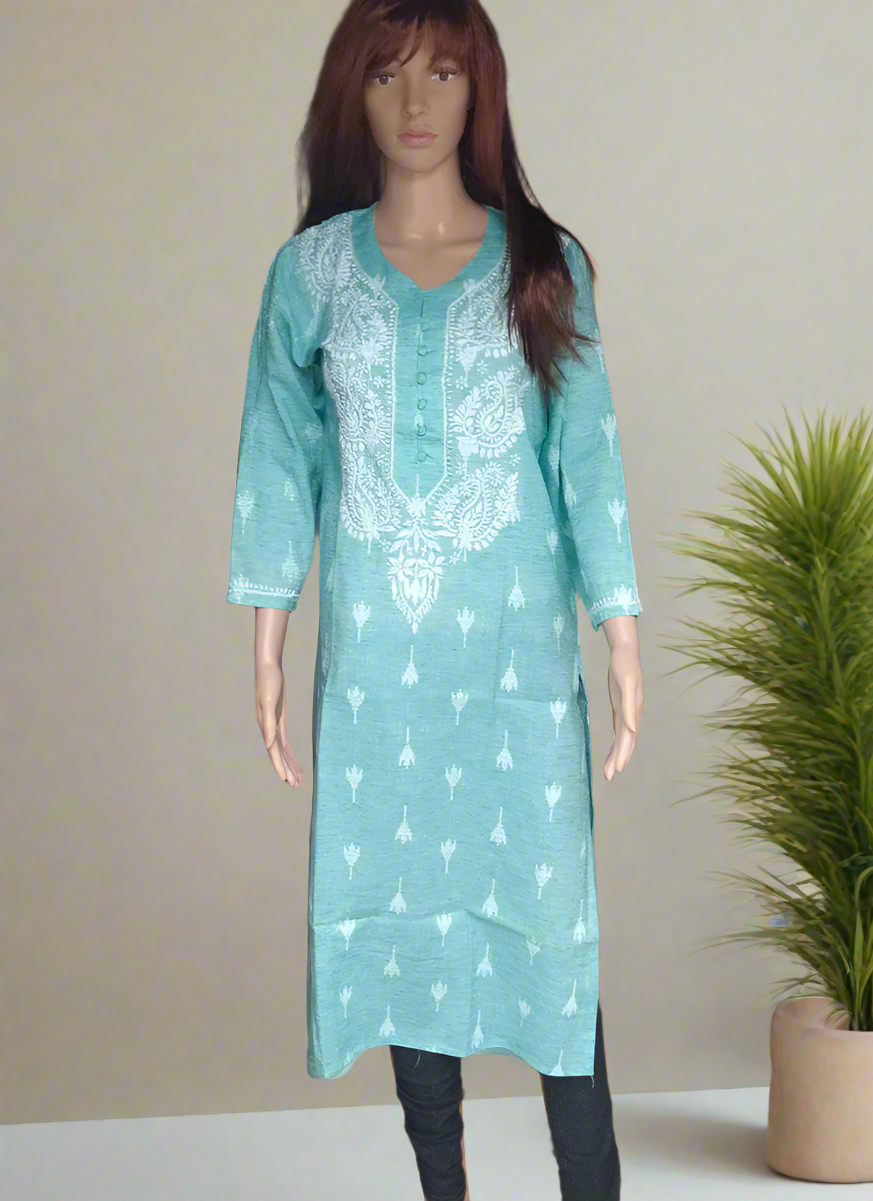 Blue Chikankari Kurti