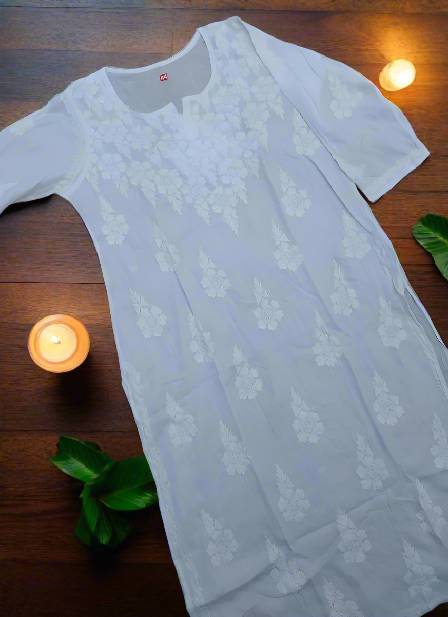 White Chikankari Kurta