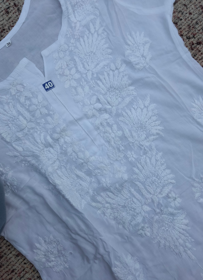 White Chikankari Kurta Set