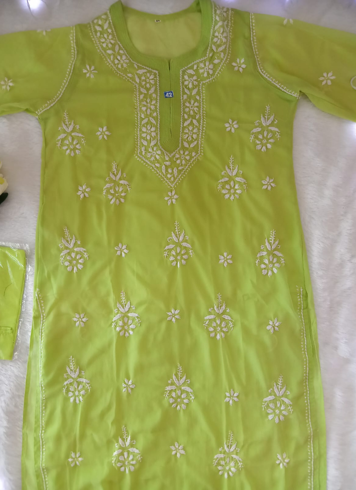 Light Green Chikankari Kurti