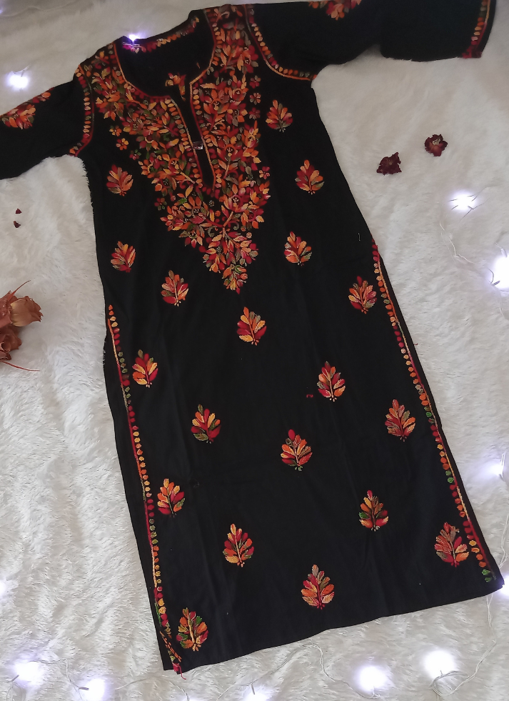 Black Chikankari Kurta