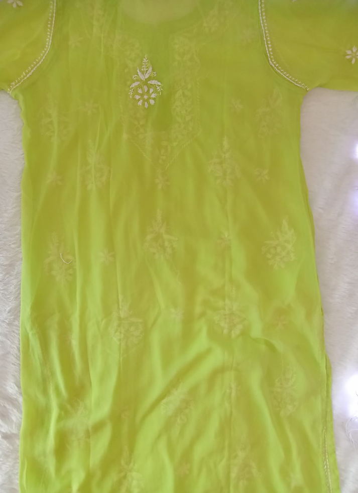 Light Green Chikankari Kurti