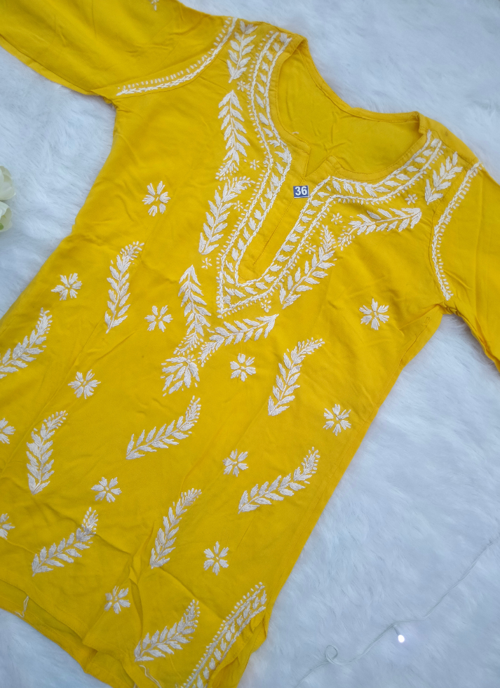 Yellow Short Kurti