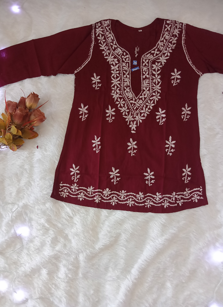 Short Chikankari Kurti