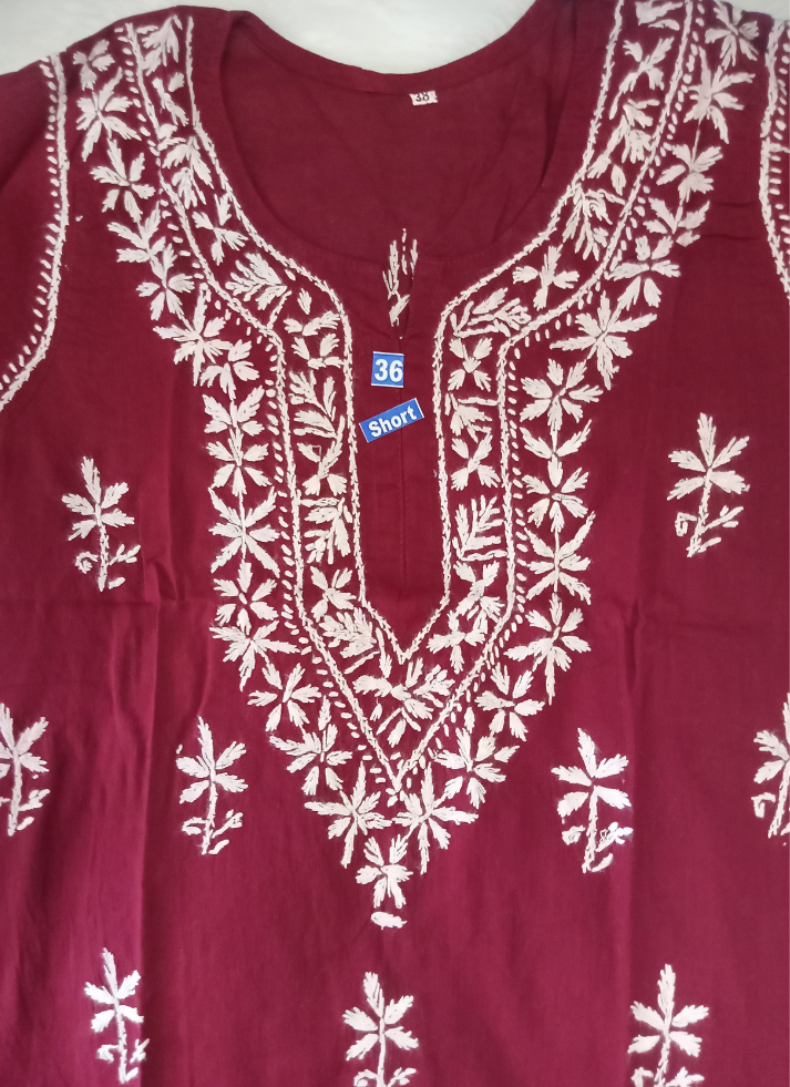 Short Chikankari Kurti