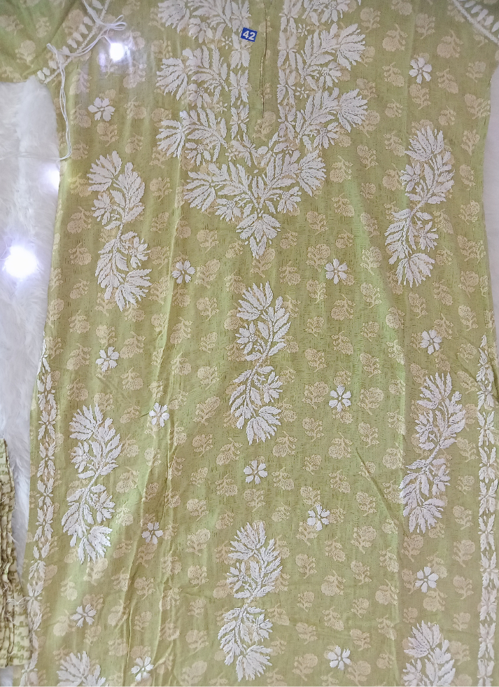 Green Chikankari Kurta Set