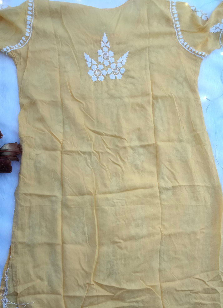 Yellow Chikankari Kurta