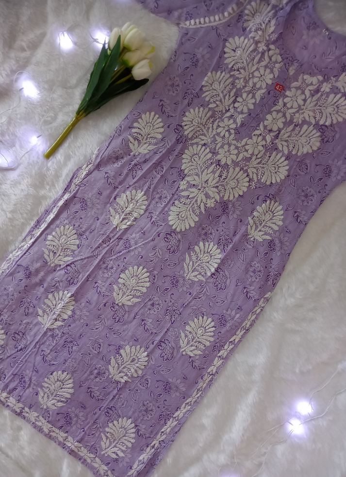 Purple Chikankari Kurta