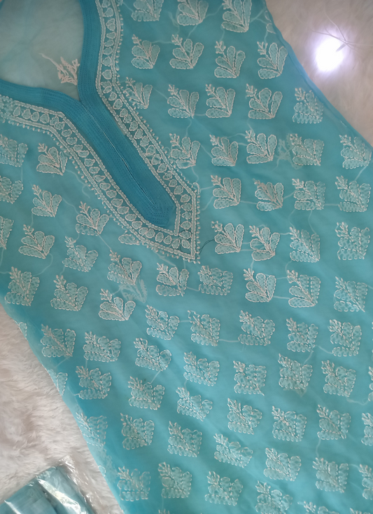 Sky Blue Chikankari Kurta