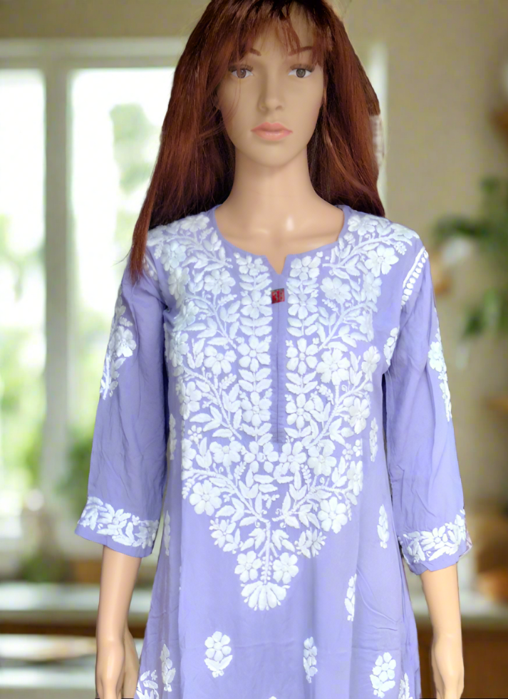 Blue Chikankari Kurti