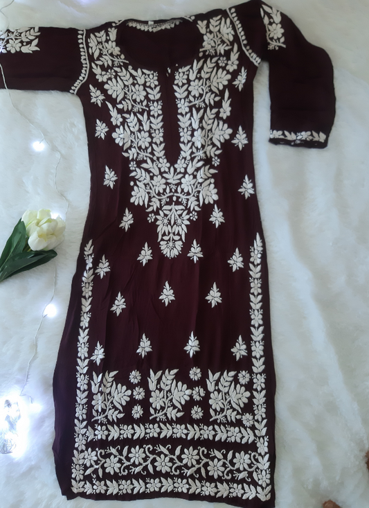 Coffee Chikankari Kurta