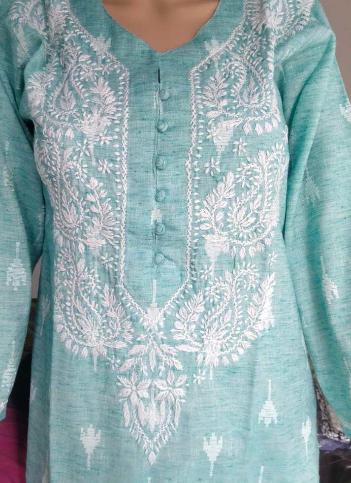 Blue Chikankari Kurti