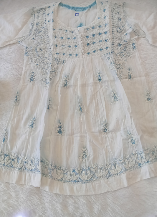 Short Chikankari Kurti