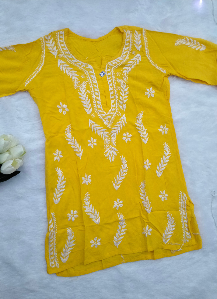 Yellow Short Kurti