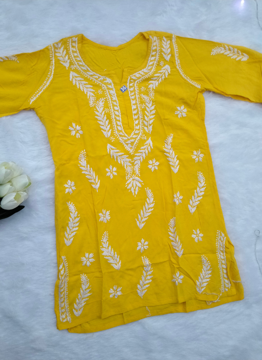 Yellow Short Kurti