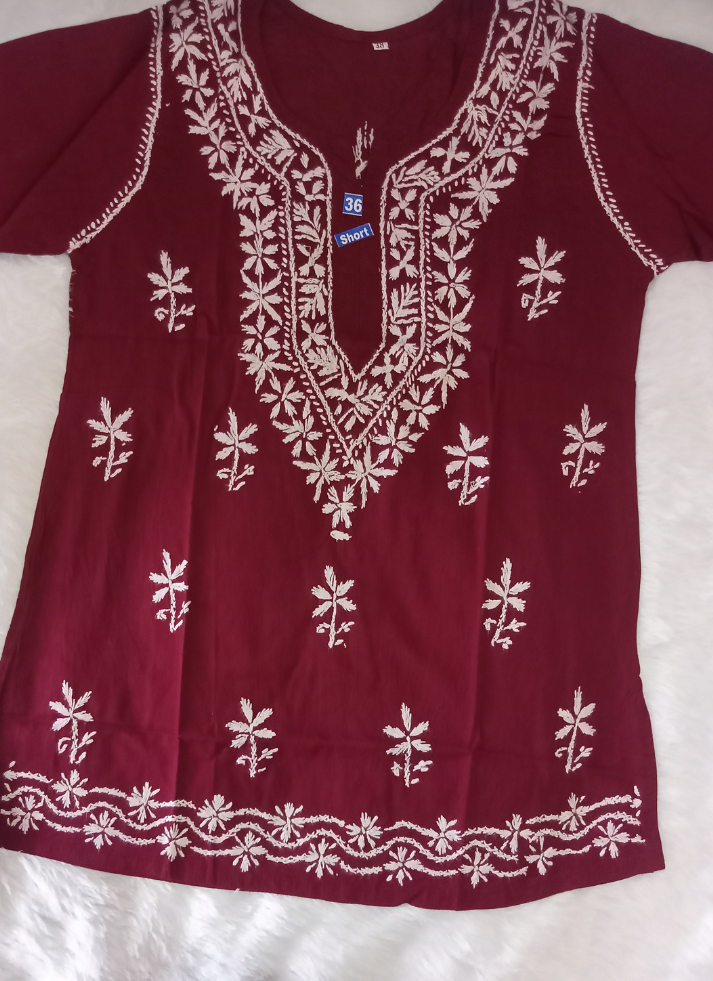 Short Chikankari Kurti