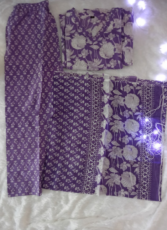 Purple Kurta  Set