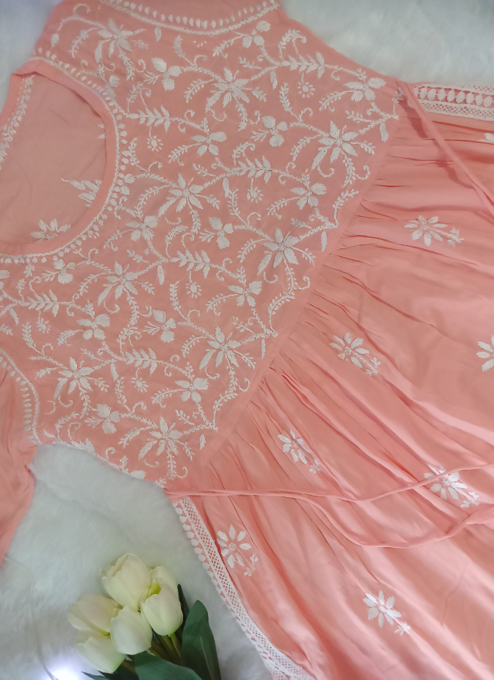 Chikankari Nyra Cut Kurta Set