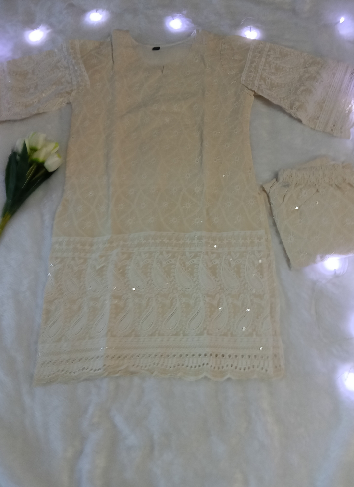 White Kurta Set