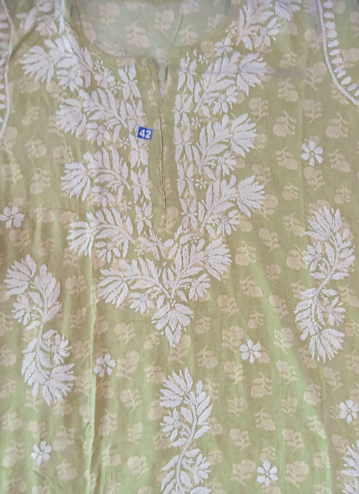 Green Chikankari Kurta Set