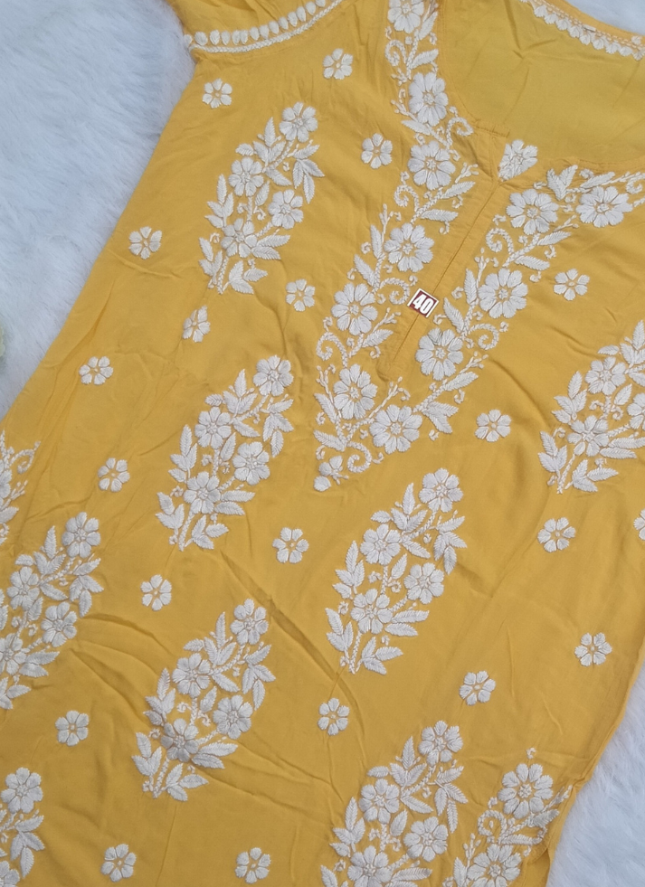 Yellow Chikankari Kurta