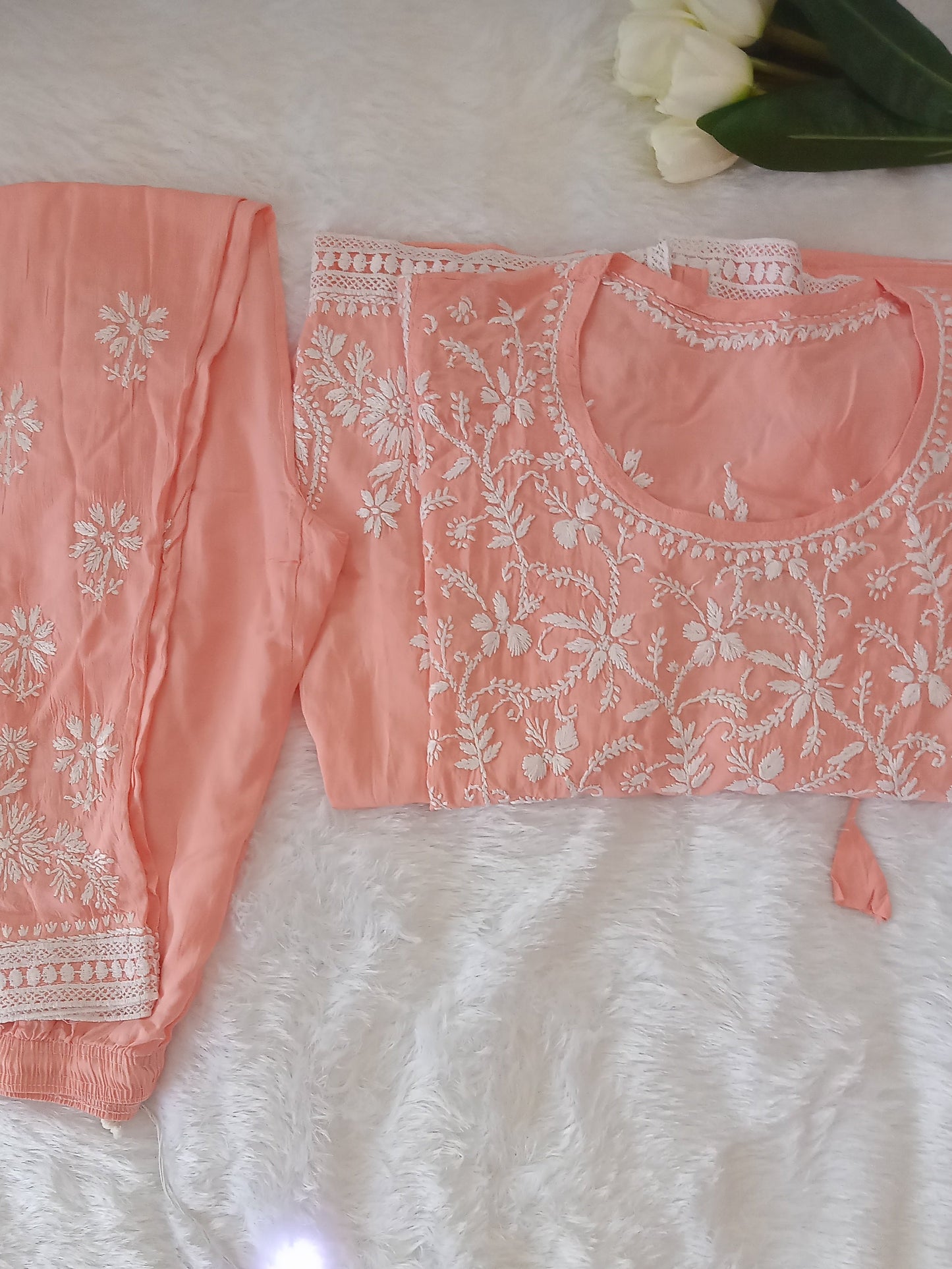 Chikankari Nyra Cut Kurta Set