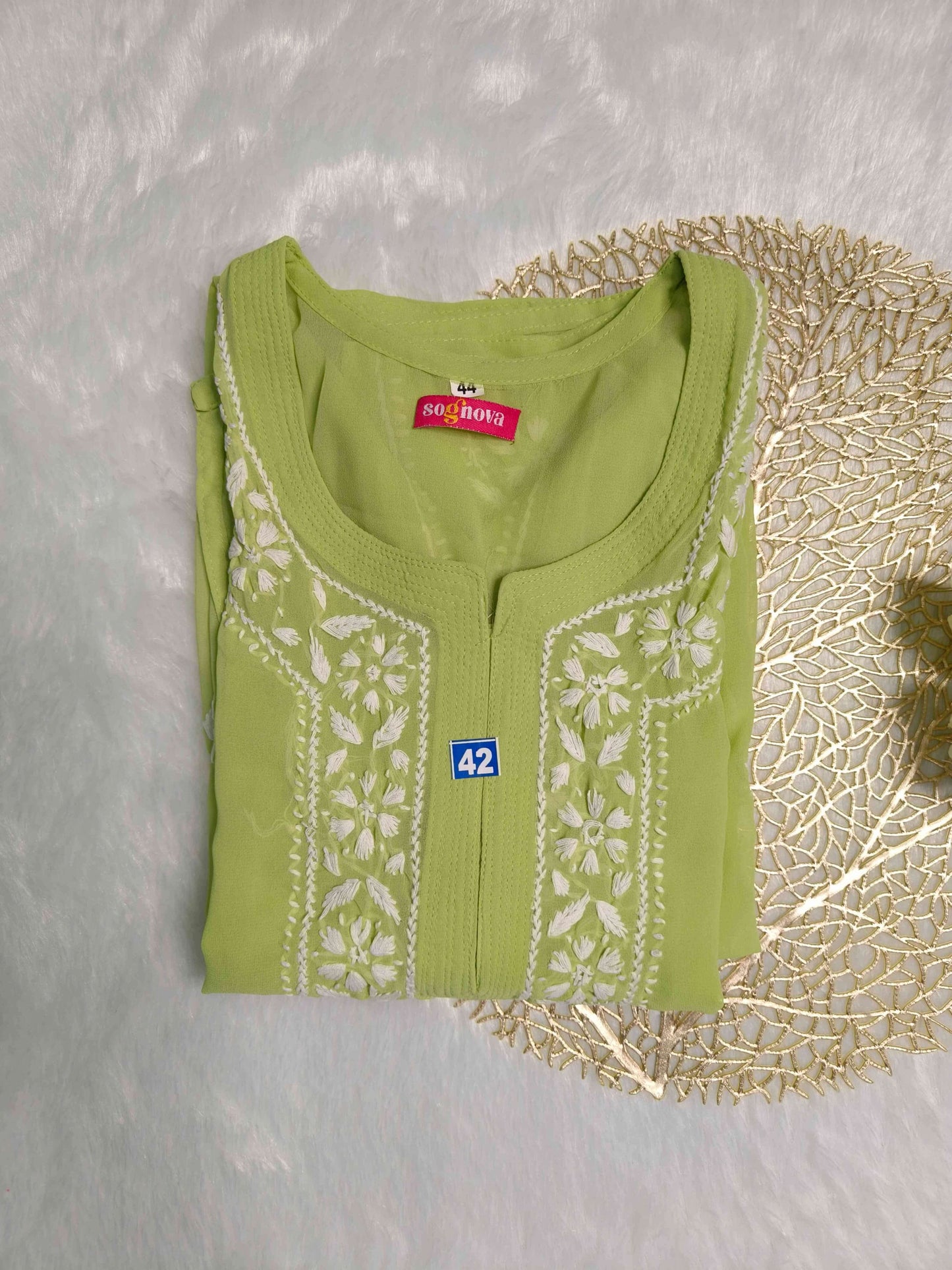 Light Green Chikankari Kurti