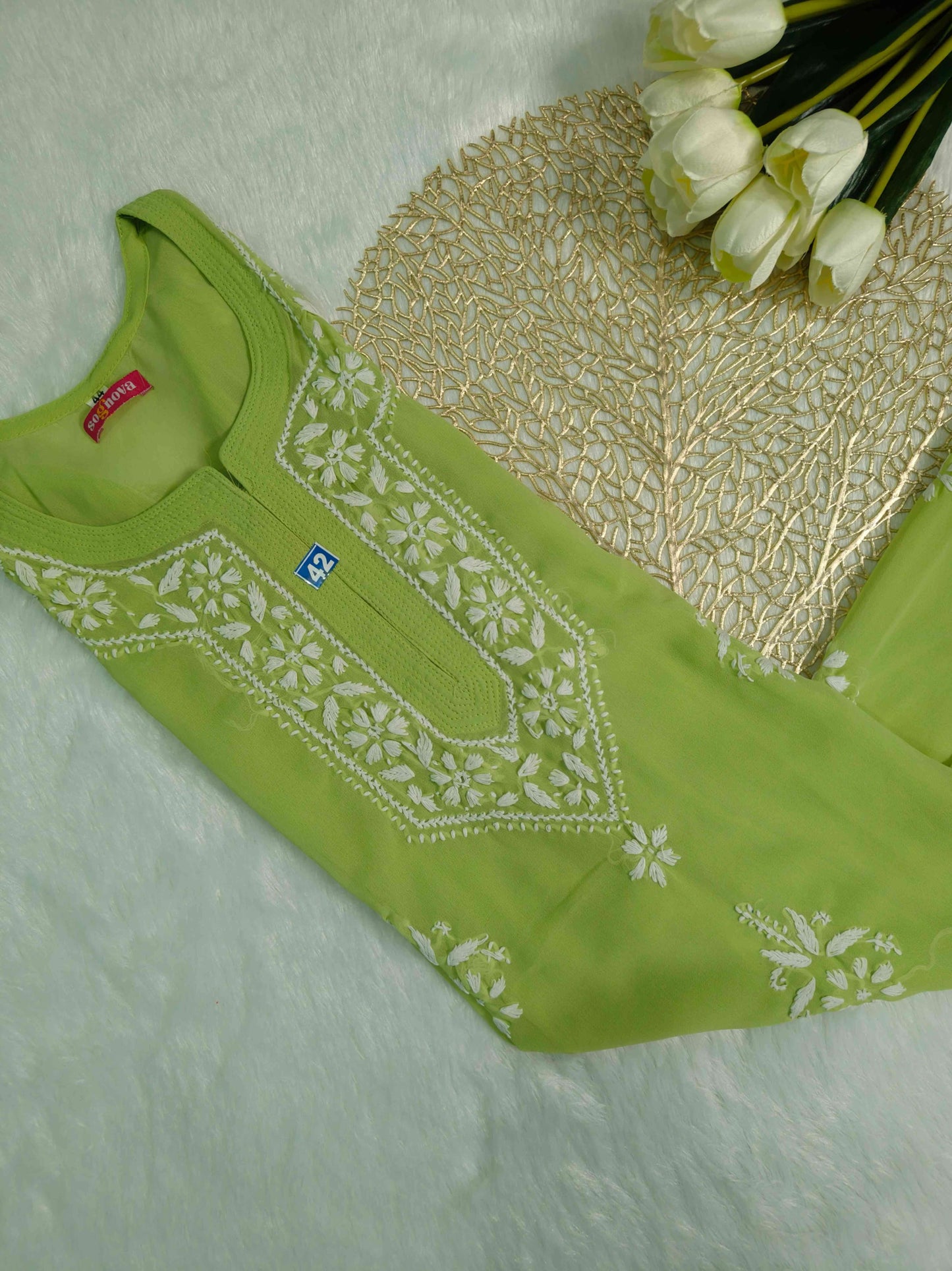 Light Green Chikankari Kurti